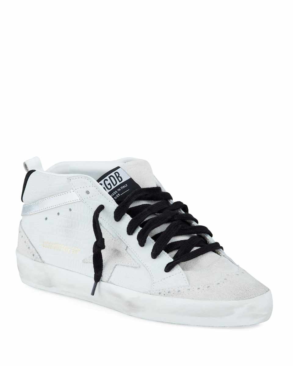 Midstar Croco High-Top Court Sneakers